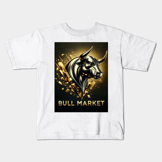 Bull Market Kids T-Shirt by TooplesArt